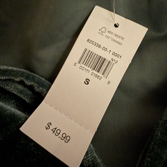 Gap Velvet Puff Sleeve Blouse Womens S Green Relaxed Fit Split Neck Top Holiday - Picture 6 of 9